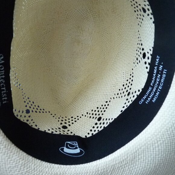 MONTECRISTI 100% TOQUILLA STRAW GENUINE PANAMA WHITE HAT 62 - Picture 6 of 7